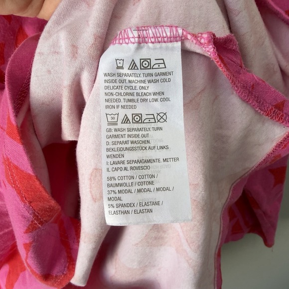 Belle By Kim Gravel Floral Pink Top Long Sleeve Womens Size Large Cotton Blend - Picture 5 of 8